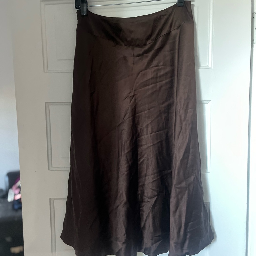 Silk brown skirt